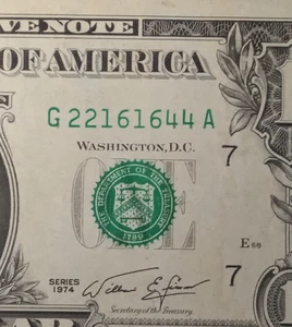 1974 Fancy Serial Number OLD NOTE Four PAIRS 1-2-4-6 - Picture 1 of 5