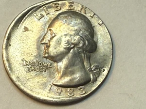 1983 Washington Quarter ERROR- OFFCENTER - Picture 1 of 2