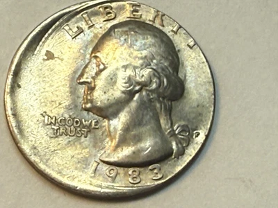 1983 Washington Quarter ERROR- OFFCENTER - Image 1 of 2