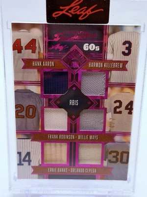 Parche de tarjeta deportiva hoja única 4/7 Aaron Cepeda Mays Robinson Killebrew Banks Foto 1 de 2