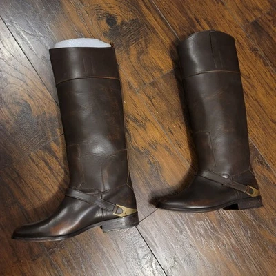 Botas altas hasta la rodilla Golden Goose de cuero marrón genuino. Talla 8 Foto 1 de 4