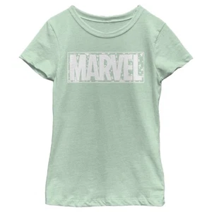 Girl's Marvel St. Patrick's Day Shamrock Marvel Logo T-Shirt - Picture 1 of 12
