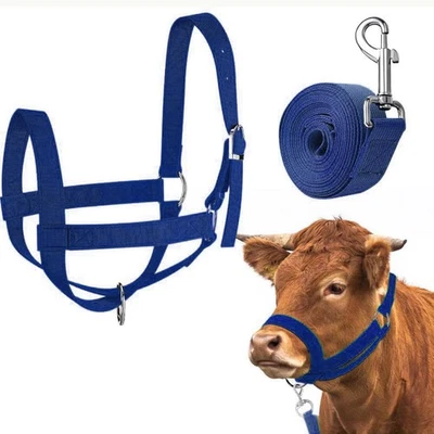 Halter de Vaca con Cuerda Líder Arnés de Cabra Exterior Bueyes Ganadería Toro Brida Foto 1 de 2
