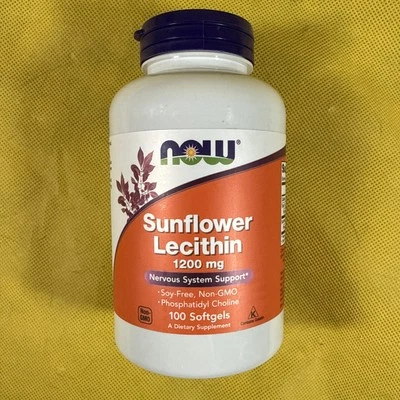 Now Foods подсолнечный лецитин 1200 мг 100 мягких гелей S1 - Изображение 1 из 4