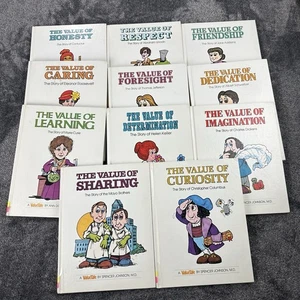 Vintage 1977 ValueTales Books - Lot of 11 - Johnson Value Tales Homeschool - Picture 1 of 16
