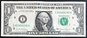 May 3, 2014 Birthday Note $1 One Dollar Bill I 05320140 A (_ 5 - 3 - 2014 _) - Picture 1 of 2