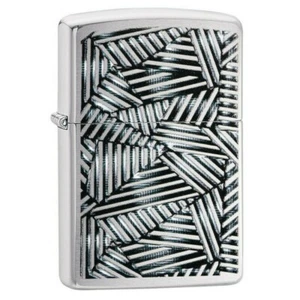 Zippo 29885 Line Grid Design Brushed Chrome Finish Lighter - Picture 1 of 1