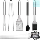 10PCS BBQ Grill Tool Set, GQC Stainless Steel Barbecue Grilling Utensils Kit and