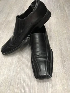Stacy Adams Mens Black Leather Slip On Dress Trendy Loafer Shoe Sz 9.5 - Picture 1 of 6