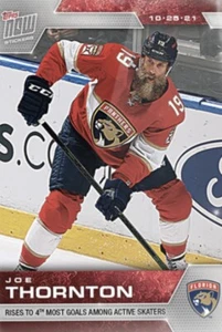 2021-22 TOPPS NOW NHL STICKER FLORIDA PANTHERS JOE THORNTON #48 4th MOST GOALS - Picture 1 of 1