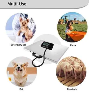 Scale Platform Floor Large Vet Animal Pet Electronic Weigh 300kg/0.1kg 53x43cm # - Picture 1 of 10