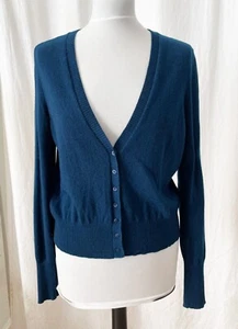 BOSS Strickjacke 100% Kaschmir dunkelblau Cardigan GR. L gebraucht - Bild 1 von 9