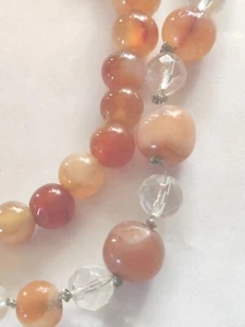 Old Ancient Handmade Carnelian Agate Beads  & Faceted Crystal Beads Necklace Lot - Picture 1 of 6