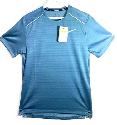 NIKE DRI FIT MILER T SHIRT /REFLECTIVE -SIZES M/L/XL -PETROL CU0326387 (A88) - Image 1 of 3