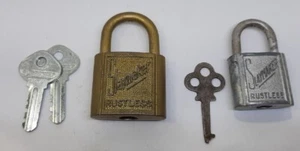 🔐 Vintage Lot 2 Slaymaker Rustless Brass Padlock Lock w/Key F/SHIP - Picture 1 of 12