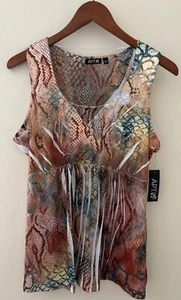 Apt. Blusa Top Grande 9 Para Mujer Sin Mangas Estampado Piel de Serpiente Nueva Con Etiquetas - Imagen 1 de 4