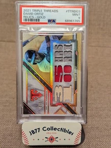 2021 TOPPS TRIPLE THREADS #TTR-DO3 DAVID ORTIZ BAT & JERSEY SP #2/9 PSA 9 MINT - Picture 1 of 3