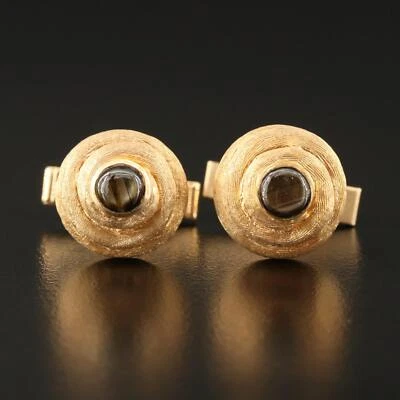 $5450 / NUEVO / Gemelos de zafiro estrella natural y oro 14K de diseñador GUILD Foto 1 de 4