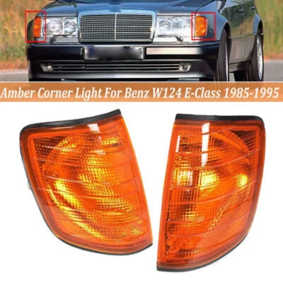 2x Amber Corner Light Turn Signal Lamp For 85-95 Mercedes Benz W124 E Class L+R - Изображение 1 из 4