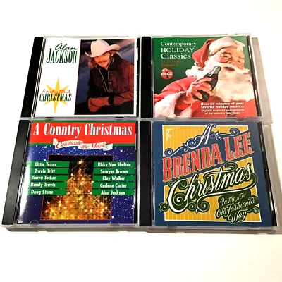 4 Christmas CD Lot: Alan Jackson, Brenda Lee, A Country Christmas, Contemporary Foto 1 de 4