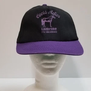 THE MEADOWS Harness Horse Racing Ladbroke COORS Delvin Miller Adios Snap Cap - Picture 1 of 6