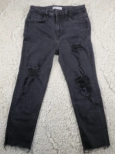 Flying Monkey Women's Black Cropped Distressed Raw Hem Jeans 29 (28"Wx25"L) - Picture 1 of 13
