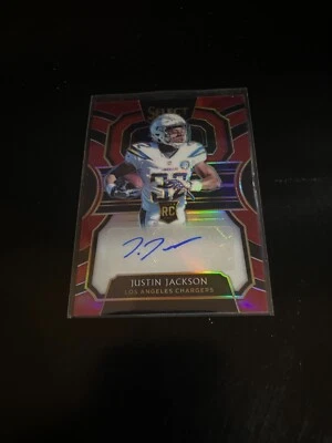 Justin Jackson 2018 Select Maroon Prizm Auto /75 RC Chargers - Image 1 of 2