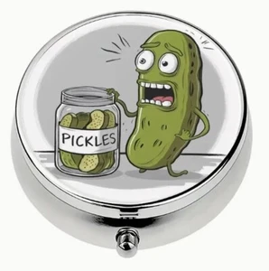 Fancy 3 Compartment Pickles Pill Box - Picture 1 of 5