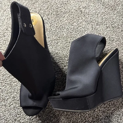 Sandalias de cuña chinas con cordones y puntera abierta para mujer talla 8 Foto 1 de 4