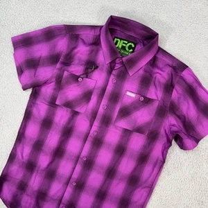 Dixxon Shirt Youth XL Purple Black Plaid Rose Up Bamboo Blend Boys - Picture 1 of 9