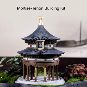 Juego de construcción de pabellón chino 358 piezas kit modelo espiga enclavamiento mortaja-tenón juguete - Imagen 1 de 18