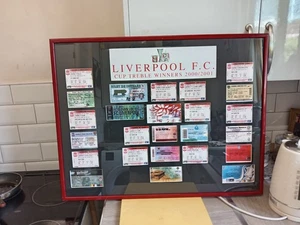 LIVERPOOL FC. LIVERPOOL TICKET COLLECTION FRAMED. - Picture 1 of 24