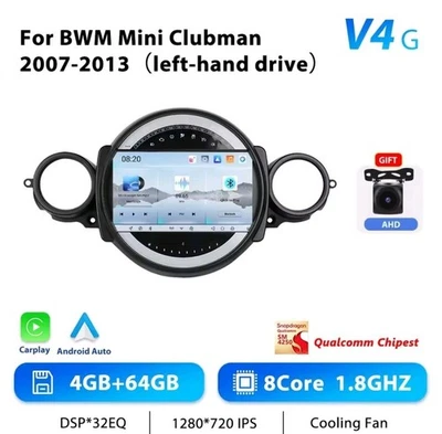 RADIO 2 DIN PER MINI CLUBMAN COOPER ONE GPS USB BLUETOOTH 4/64 CARPLAY  - Immagine 1 di 3