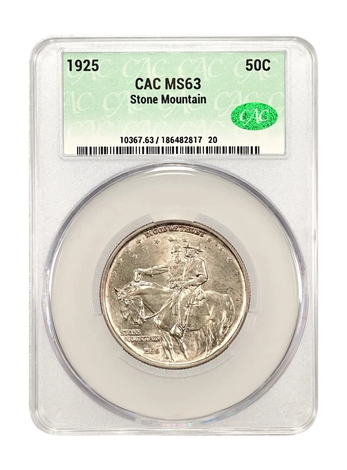 1925 Stone Mountain Silver Half Dollar Commemorative - CAC MS-63 - Image 1 of 4