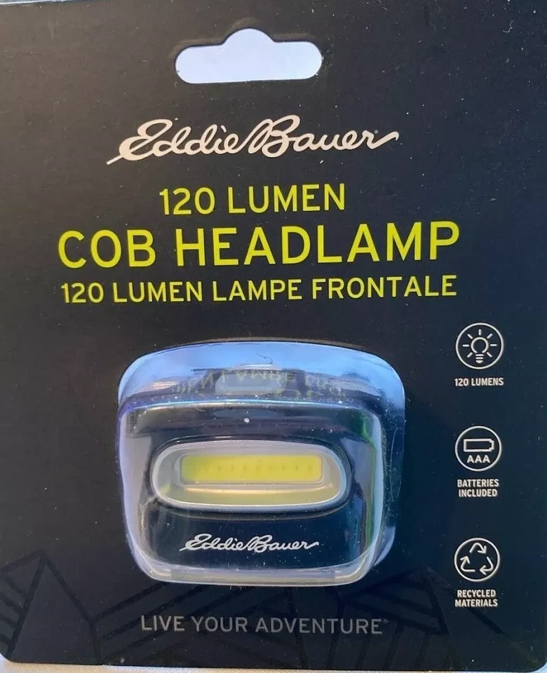 NOVO farol Eddie Bauer 120 lúmens (preto): LED feixe alto baixo ajustável acampamento - Imagem 1 de 1