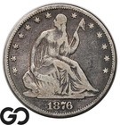 1876 Seated Liberty Half Dollar, Silver 50c