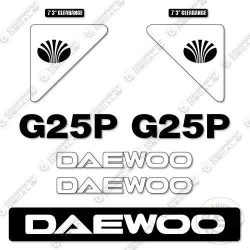 Kit de calcomanías para equipos de carretilla elevadora Daewoo G25P - VINILO 7 AÑOS Foto 1 de 1