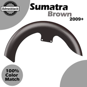 Se adapta a más de 09" Harley Advanblack SUMATRA MARRÓN 19"" envoltura reveladora guardabarros delantero abrazador - Imagen 1 de 9