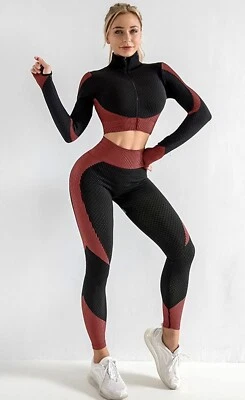 Workout set size Medium womens Crop jacket with yoga legging New Outfit - Image 1 of 4