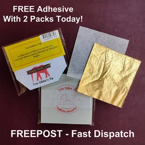 100 Gold Leaf Sheets for Antique Furniture. Model Ornament Gilding Decor Art - Picture 1 of 4