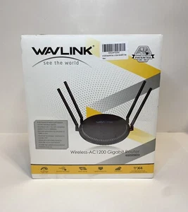WAVLINK AC1200 Black Gigabit Dual Band Smart Wireless Internet WiFi Router - Picture 1 of 3