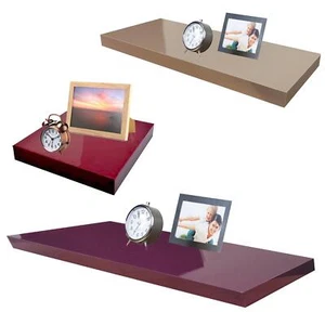 Floating Wall Shelf / Shelves 25cm, 60cm, 80cm & 120cm High Gloss Home Decor - Picture 1 of 35