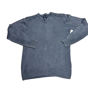 Structure Sweater Men's Medium Gray Long Sleeve V Neck Casual Wear Vest Fashion - Picture 1 of 5
