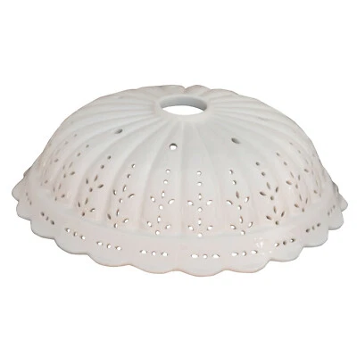 Paralume di ricambio in ceramica per lampade e lampadari 30 cm traforato bianco - Immagine 1 di 2