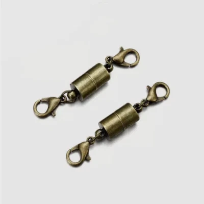 10 Antique Bronze Magnetic Clasps Jewelry Connector Findings DIY Necklace Making - Image 1 of 2