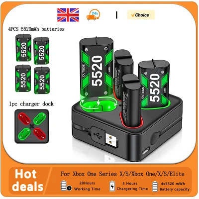 Charging Station Dock 4*Rechargeable Battery for Xbox Series X/S Xbox One X/S - Image 1 of 4
