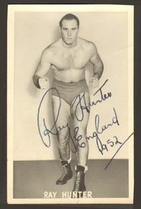 ENGLAND / PHOTO / DEDICACE RAY HUNTER / BOXE BOXING 1952 - Picture 1 of 2