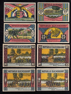 SUCHSDORF - GERMANY NOTGELD   -   4 x 25, 4 x 50 PFENNIG - Image 1 of 2