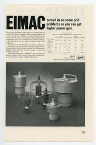 Anuncio de revista QST Ham Radio "EIMAC concentrado en algunos problemas de cuadrícula... (10/68) - Imagen 1 de 1