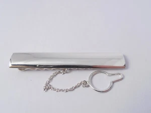 Fermacravatta in ARGENTO 925 con catenella di sicurezza - cravatta - cerimonia - - Imagen 1 de 6